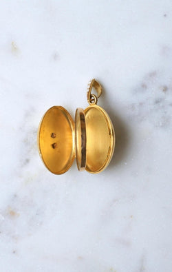 Médaillon Ancien Etoile Perles Fines sur Or Rose et Jaune - Castafiore