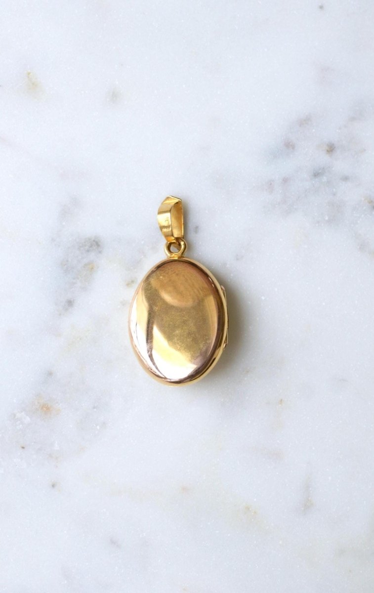 Médaillon Ancien Etoile Perles Fines sur Or Rose et Jaune - Castafiore