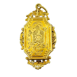 Médaillon en or jaune, perles et émeraudes - Castafiore