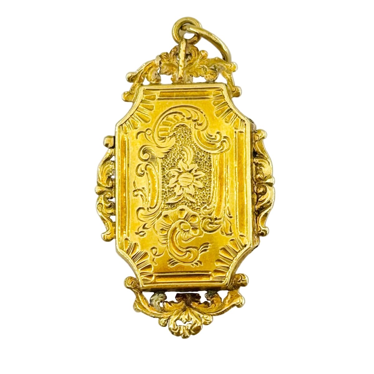 Médaillon en or jaune, perles et émeraudes - Castafiore