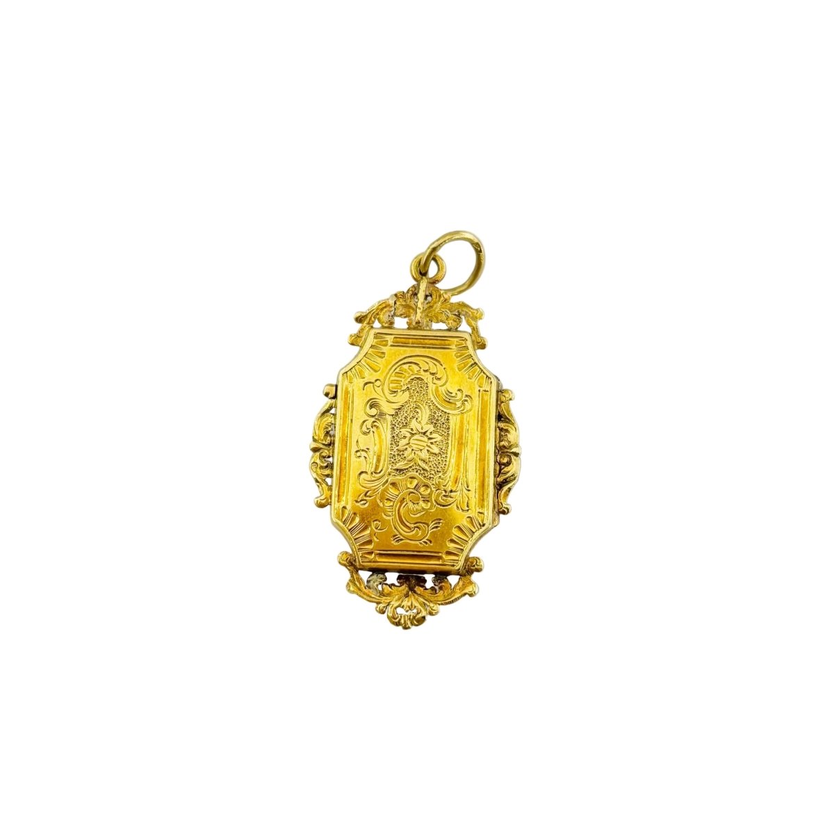 Médaillon en or jaune, perles et émeraudes - Castafiore