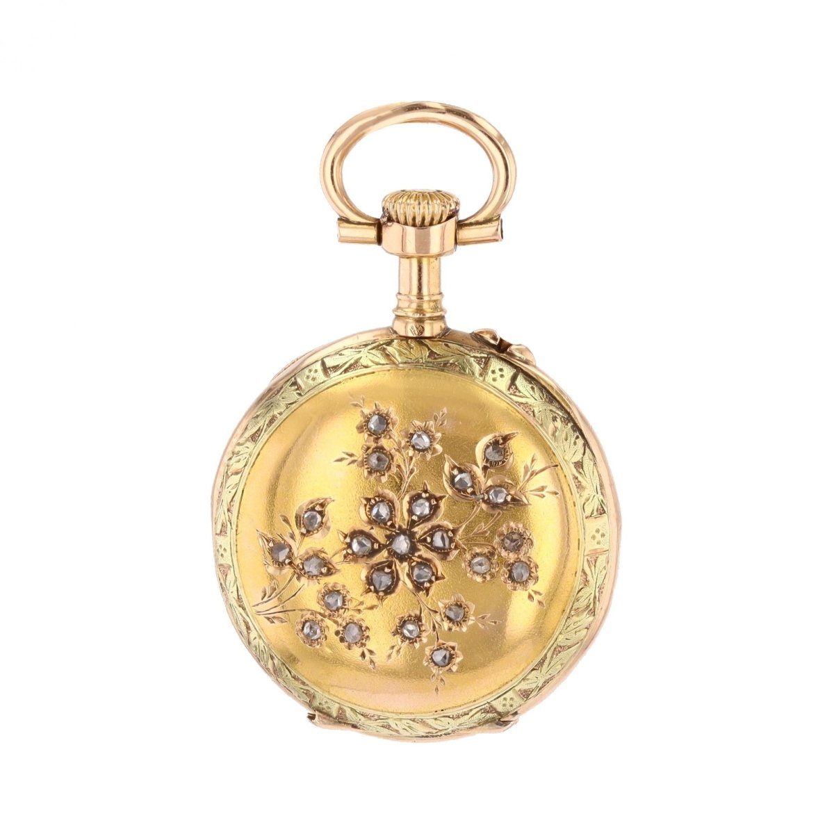 Médaillon en or rose, or vert et diamants - Castafiore