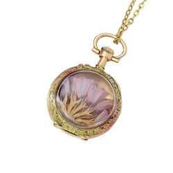 Médaillon en or rose, or vert et diamants - Castafiore