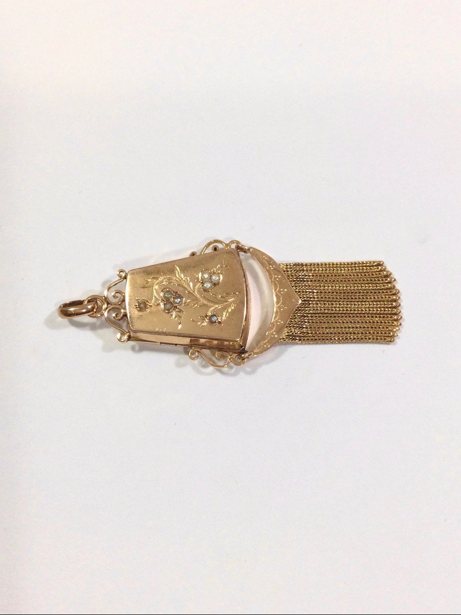 Médaillon Photo En Or Art Nouveau - Castafiore