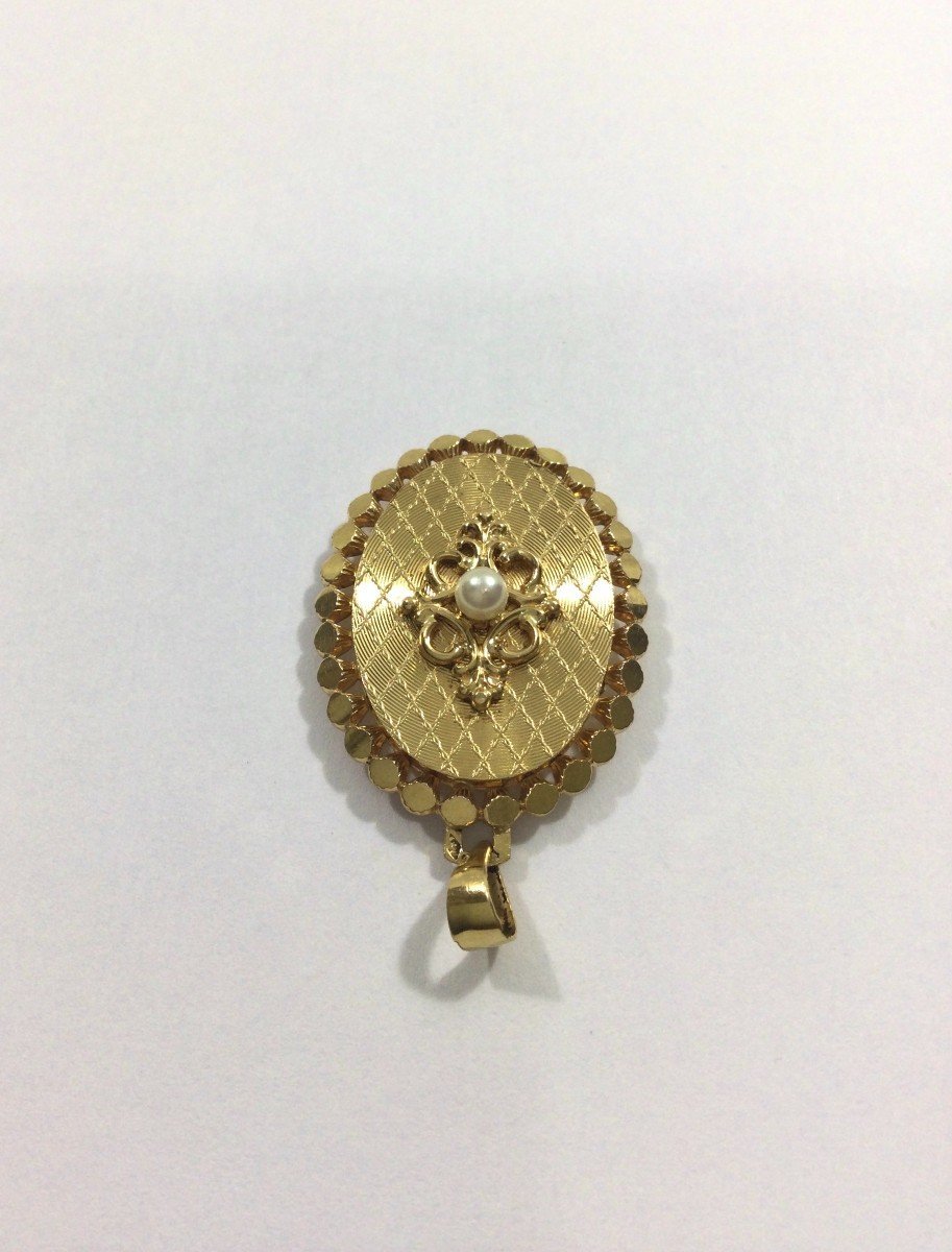 Médaillon Photo Or Et Perle - Castafiore