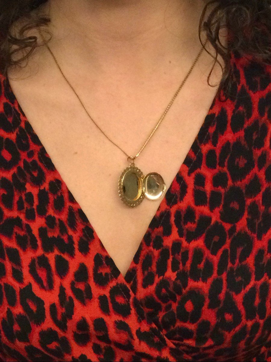 Médaillon Photo Or Et Perle - Castafiore