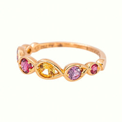 Mellerio Bague Anneau Indra Rose Or rose Saphir - Castafiore