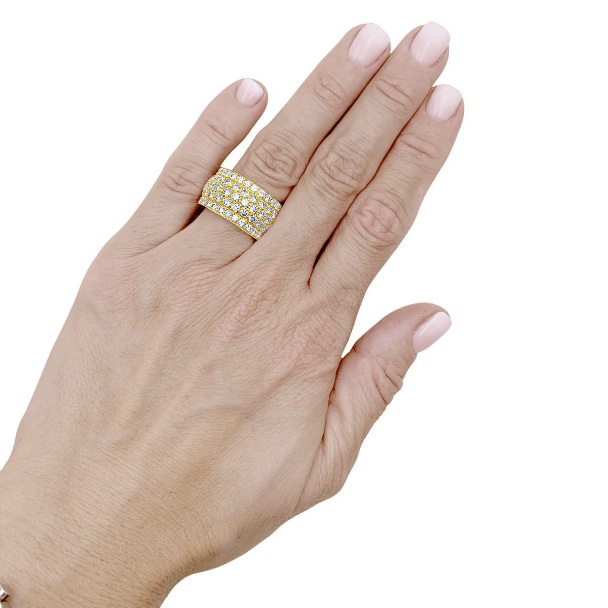 Bague bandeau Cartier, « Nigeria », or jaune et diamants.