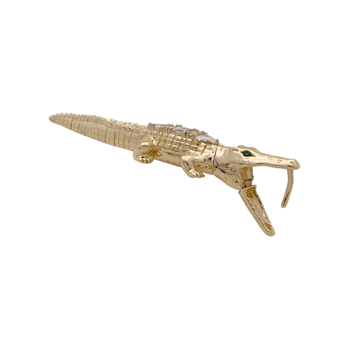 Mono boucle d'oreille BIBI VAN DER VELDEN "Alligator" en or jaune et diamants - Castafiore