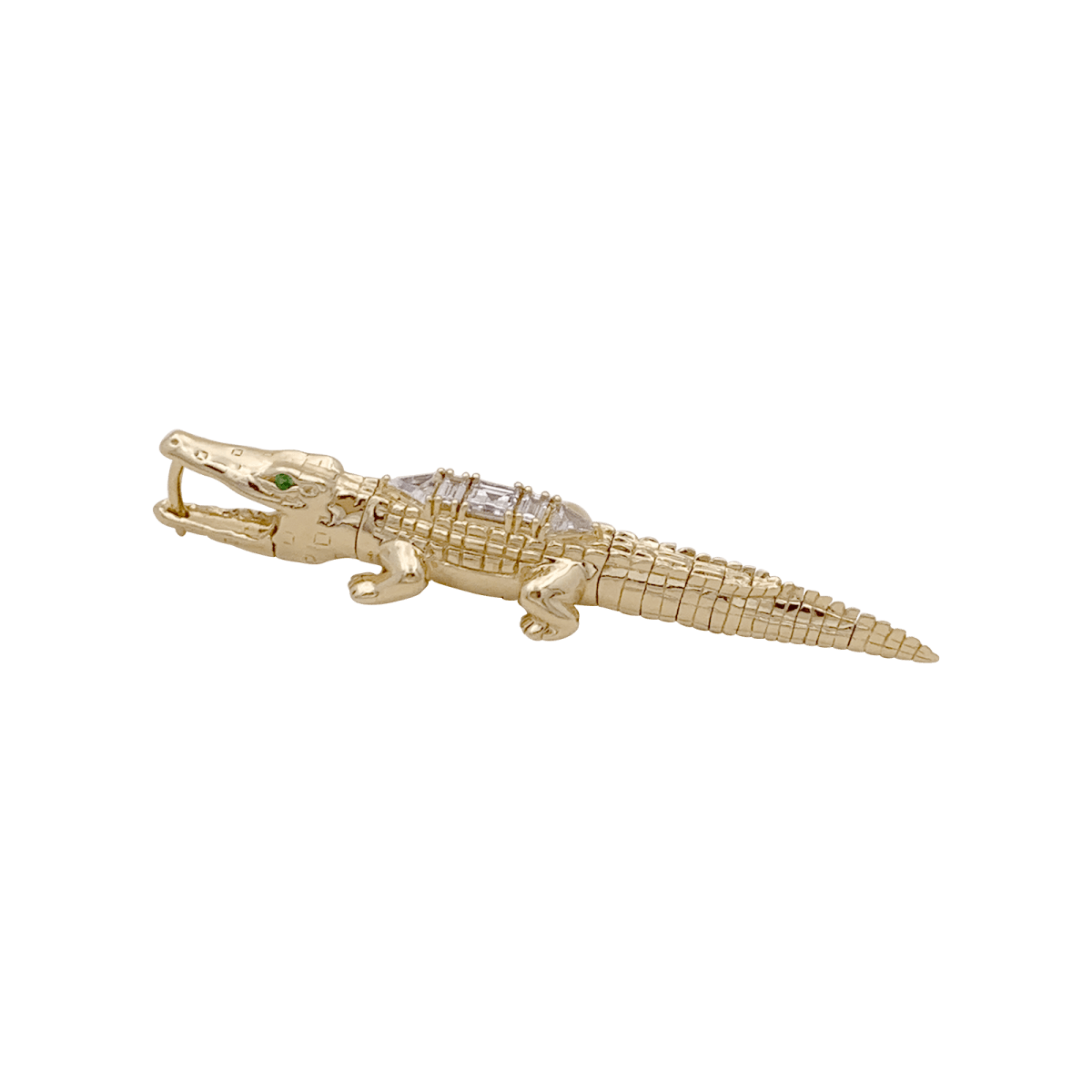 Mono boucle d'oreille BIBI VAN DER VELDEN "Alligator" en or jaune et diamants - Castafiore