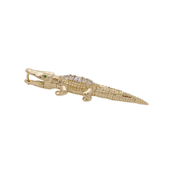 Mono boucle d'oreille BIBI VAN DER VELDEN "Alligator" en or jaune et diamants - Castafiore