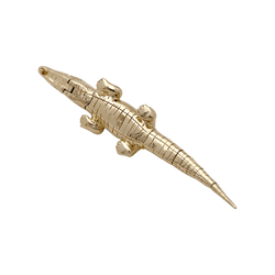 Mono boucle d'oreille BIBI VAN DER VELDEN "Alligator" en or jaune et diamants - Castafiore