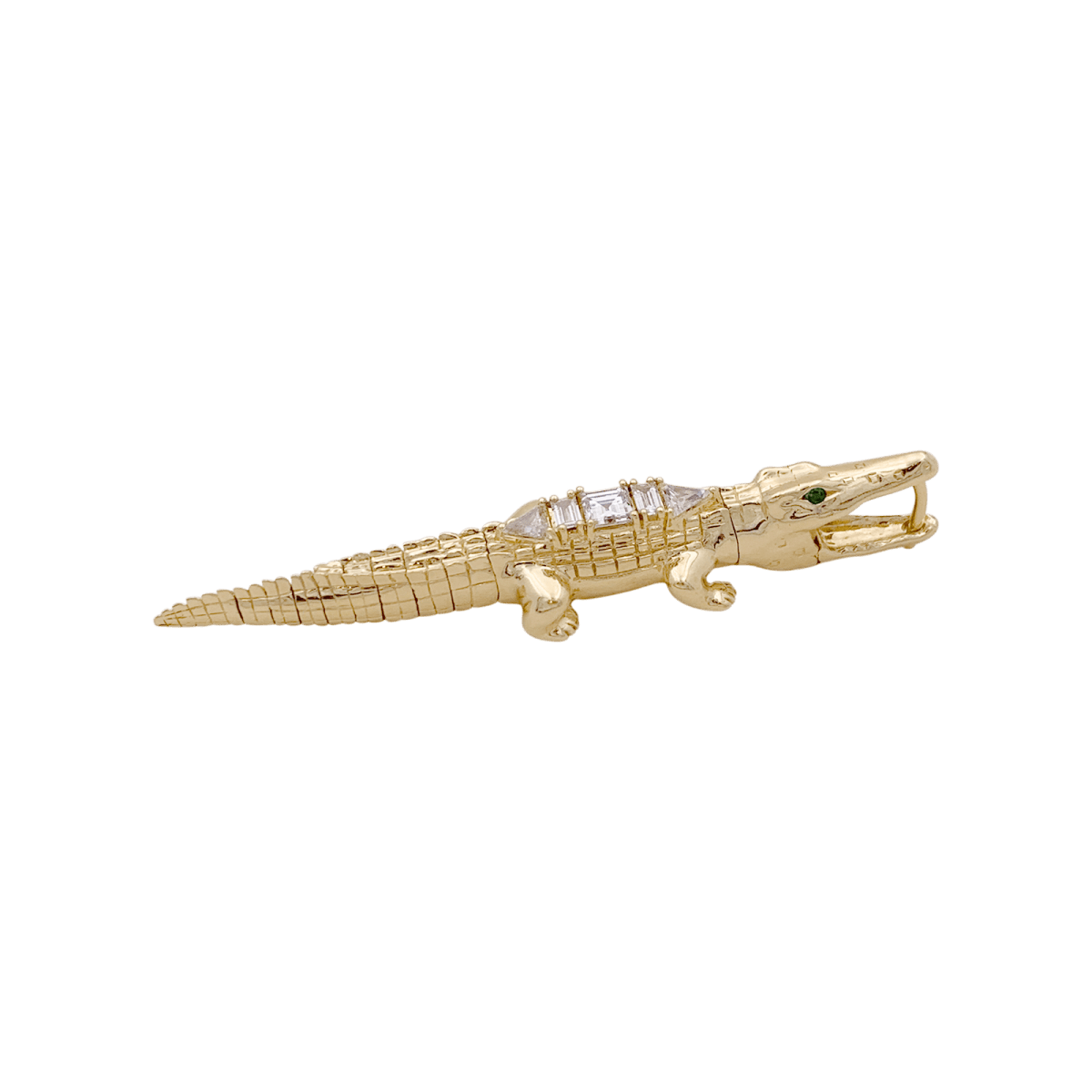 Mono boucle d'oreille BIBI VAN DER VELDEN "Alligator" en or jaune et diamants - Castafiore