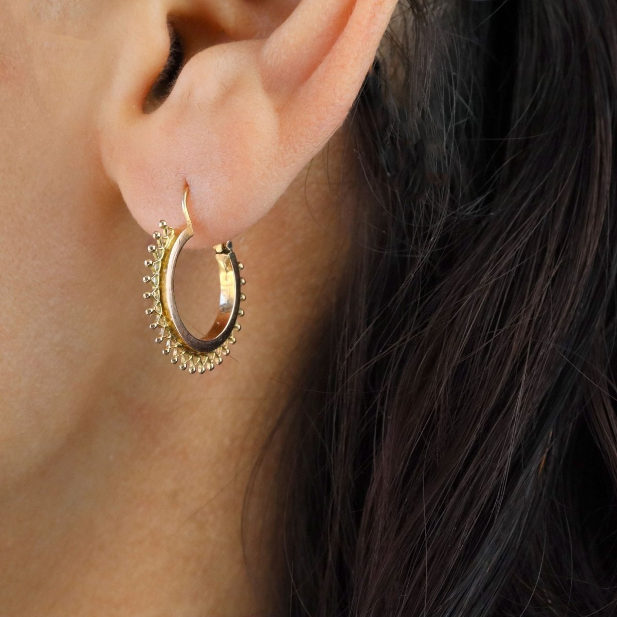 Mono boucle d'oreille Créole en or rose - Castafiore