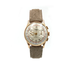 Montre ALMADIA "Chronograph" en or rose et velours - Castafiore