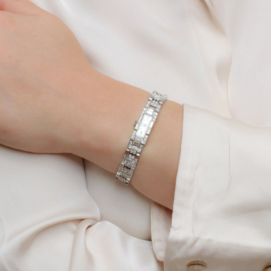 Montre Art Déco diamants platine - Castafiore