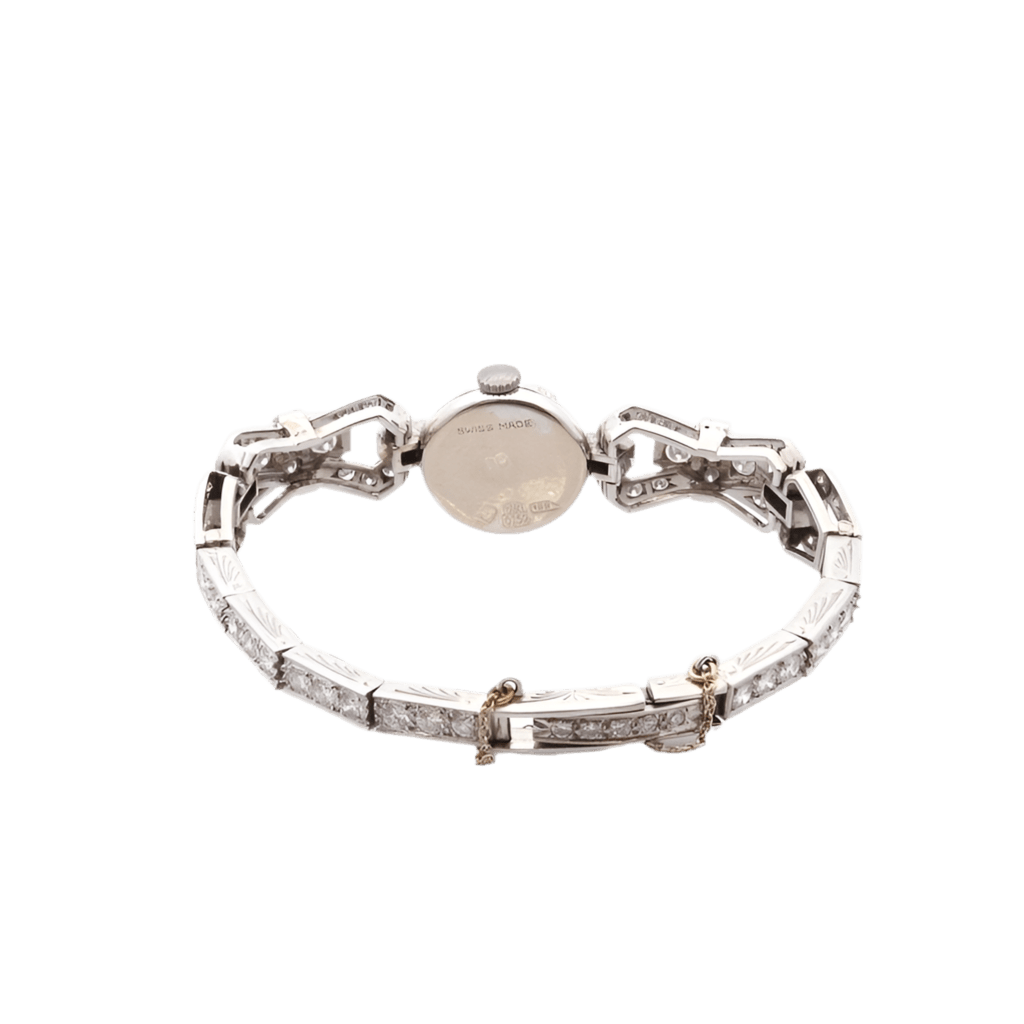Montre Art Déco en or blanc et diamants - Castafiore