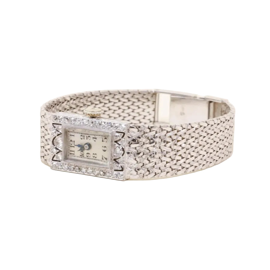 Montre ART DÉCO en or blanc et diamants - Castafiore