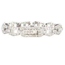 Montre Art Déco en or blanc et platine avec diamants - Castafiore