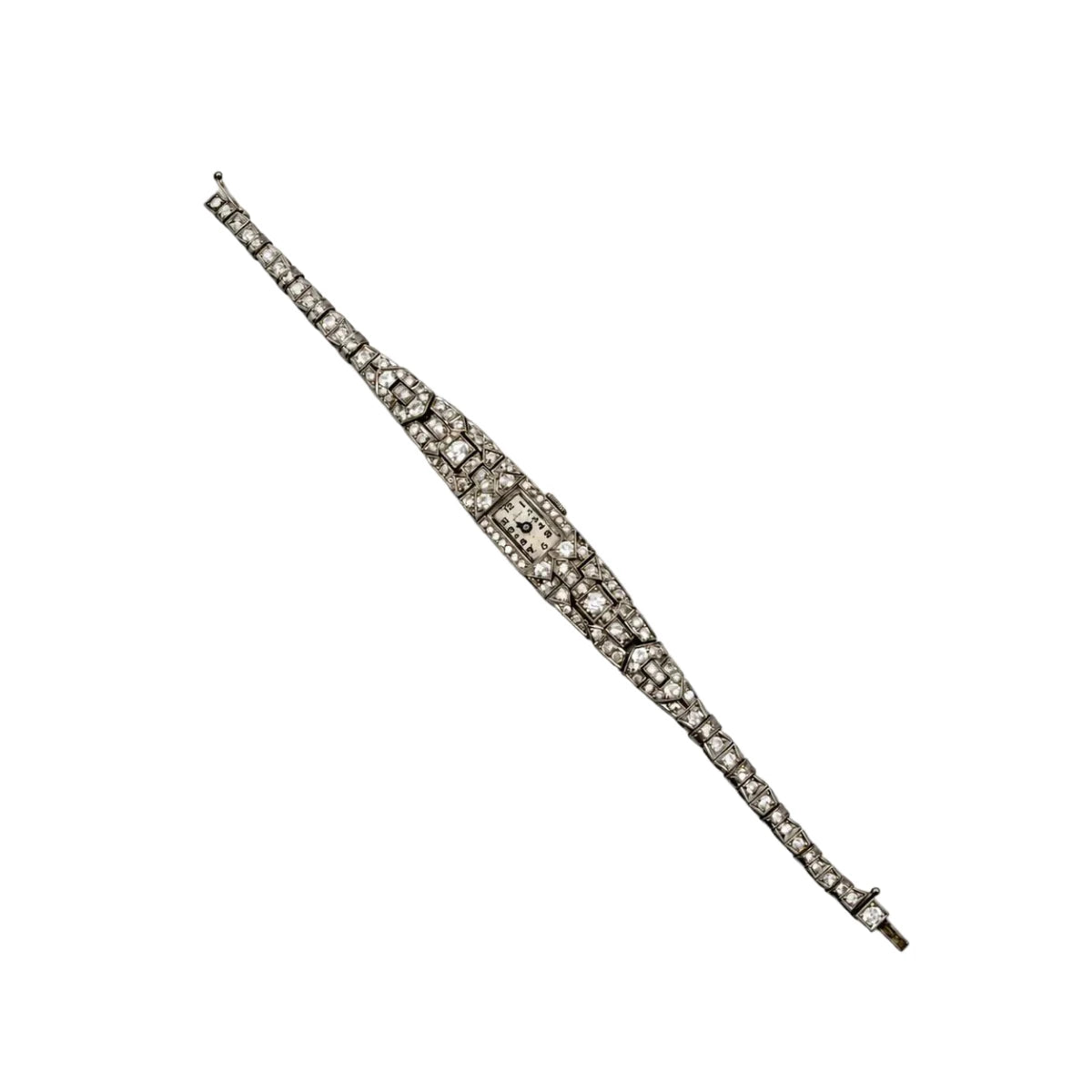 Montre Art Déco en platine et diamants - Castafiore