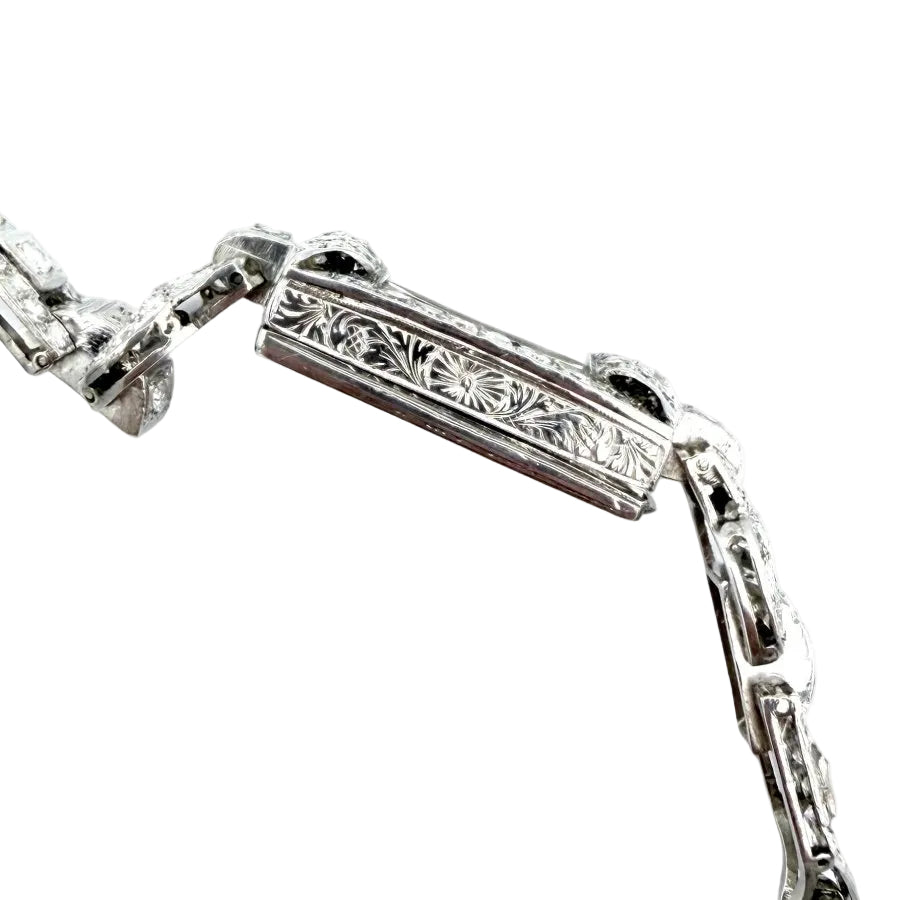 Montre Art-Déco en platine, or et diamants - Castafiore
