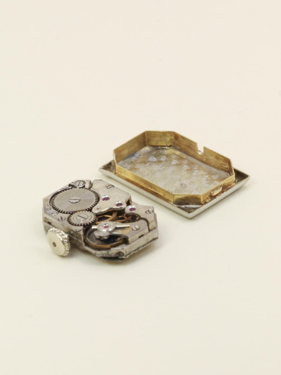 Montre Art Déco or blanc diamants - Castafiore