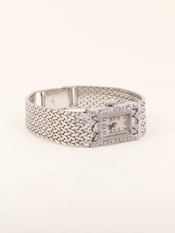 Montre Art Déco or blanc diamants - Castafiore