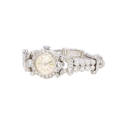 Montre Art Deco or blanc platine diamants - Castafiore
