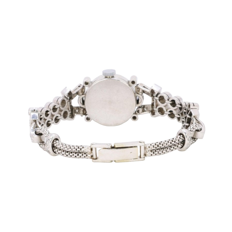 Montre Art Deco or blanc platine diamants - Castafiore