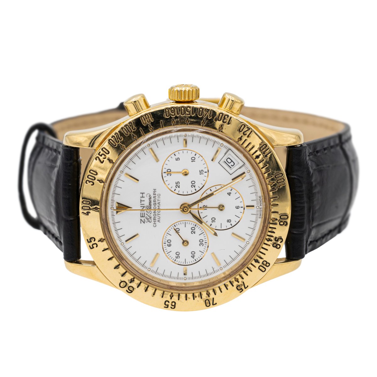 Montre Automatique ZENITH "El Primero" en or jaune et cuir - Castafiore