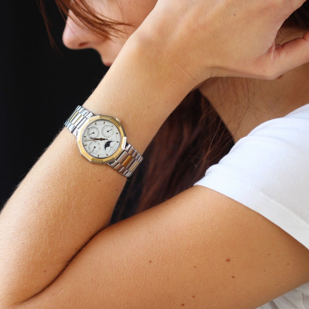 Montre BAUME ET MERCIER Riviera calendrier en acier et or - Castafiore