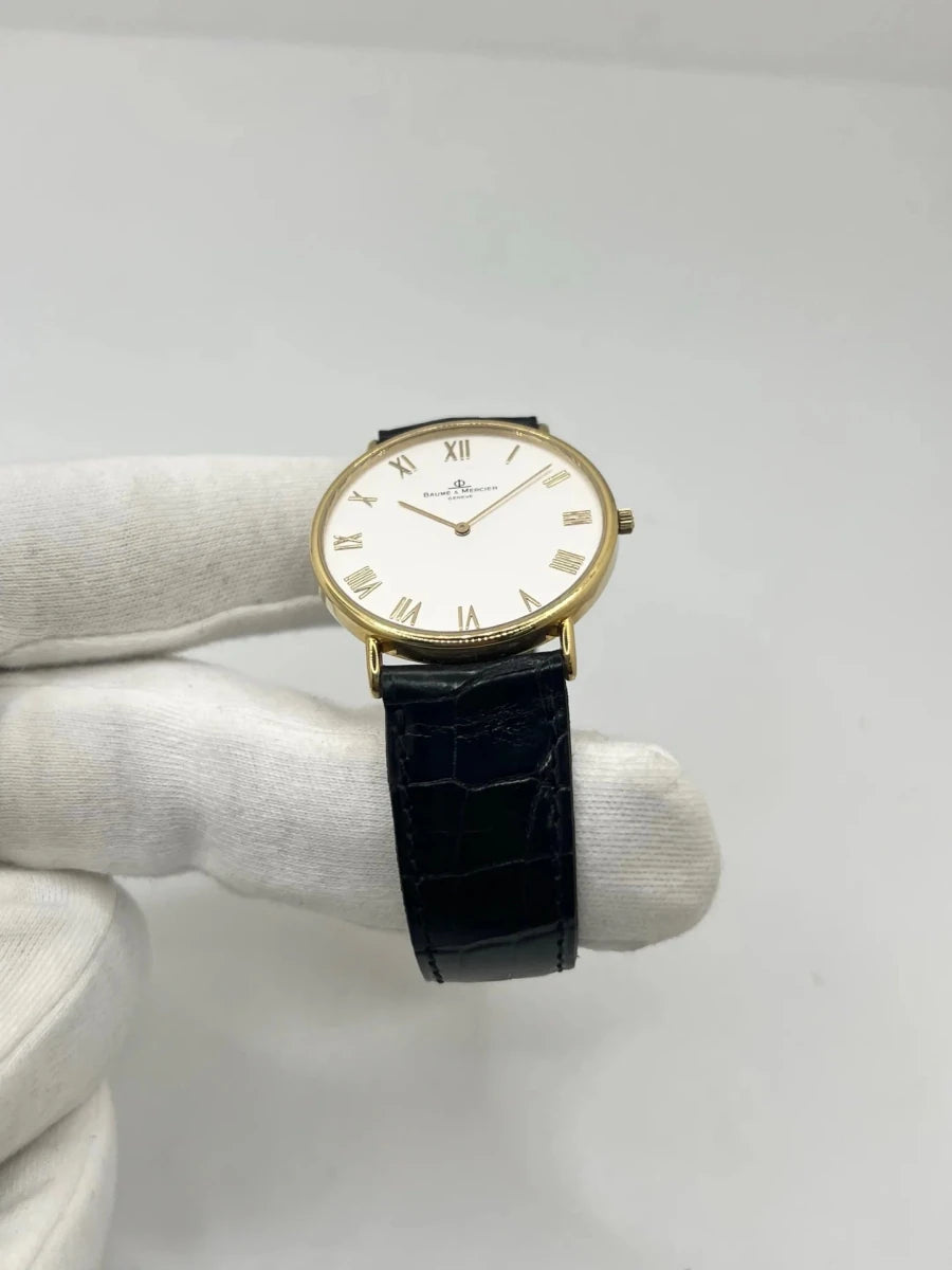 Montre BAUME & MERCIER "Classima" en or jaune, acier et cuir - Castafiore