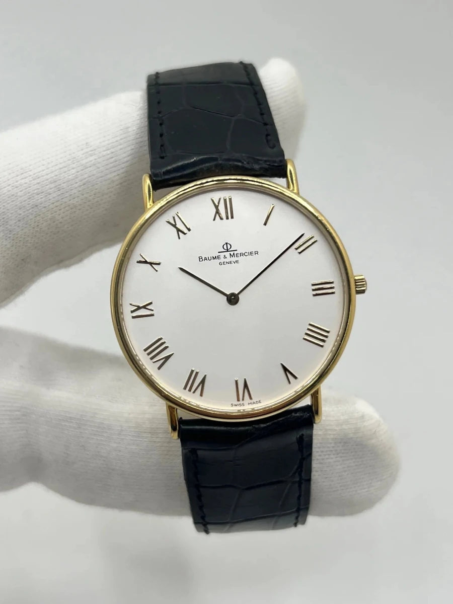 Montre BAUME & MERCIER "Classima" en or jaune, acier et cuir - Castafiore
