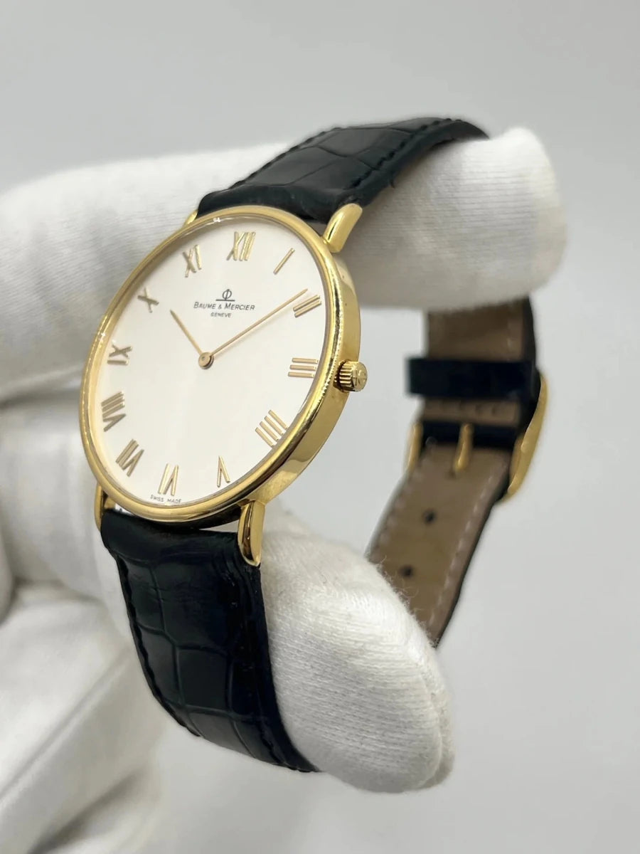 Montre BAUME & MERCIER "Classima" en or jaune, acier et cuir - Castafiore