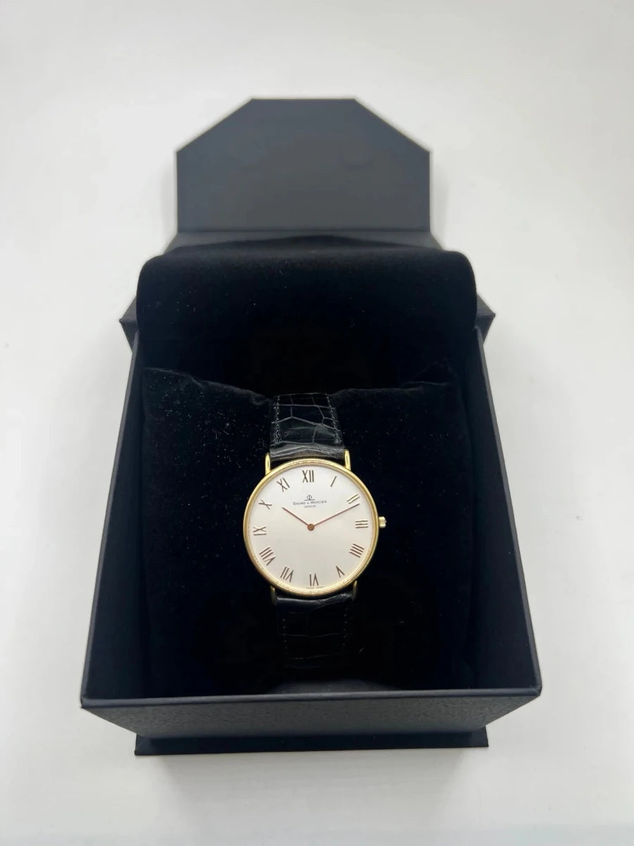 Montre BAUME & MERCIER "Classima" en or jaune, acier et cuir - Castafiore