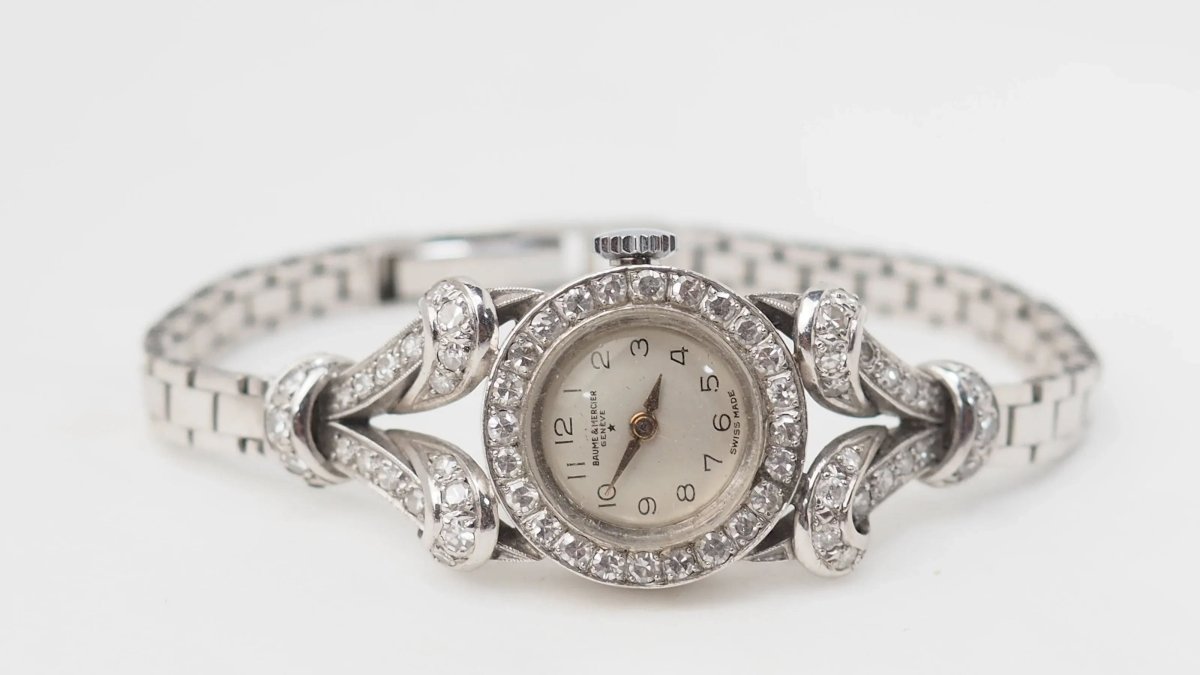 Montre Baume & Mercier en or blanc et diamants - Castafiore