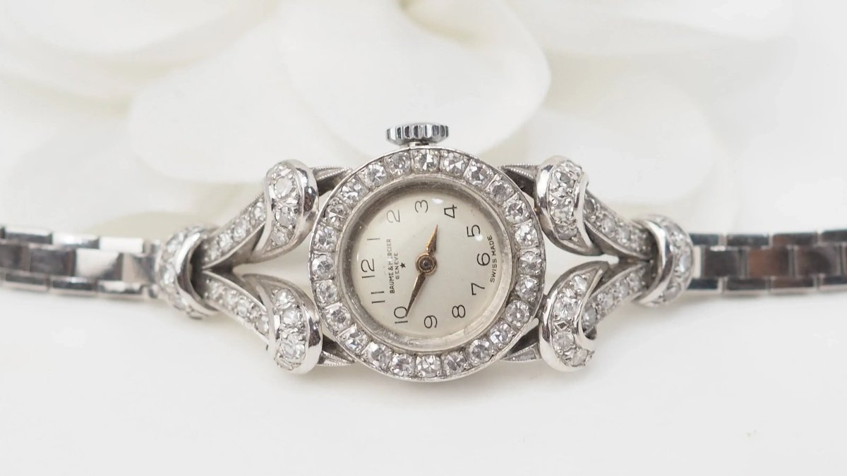 Montre Baume & Mercier en or blanc et diamants - Castafiore