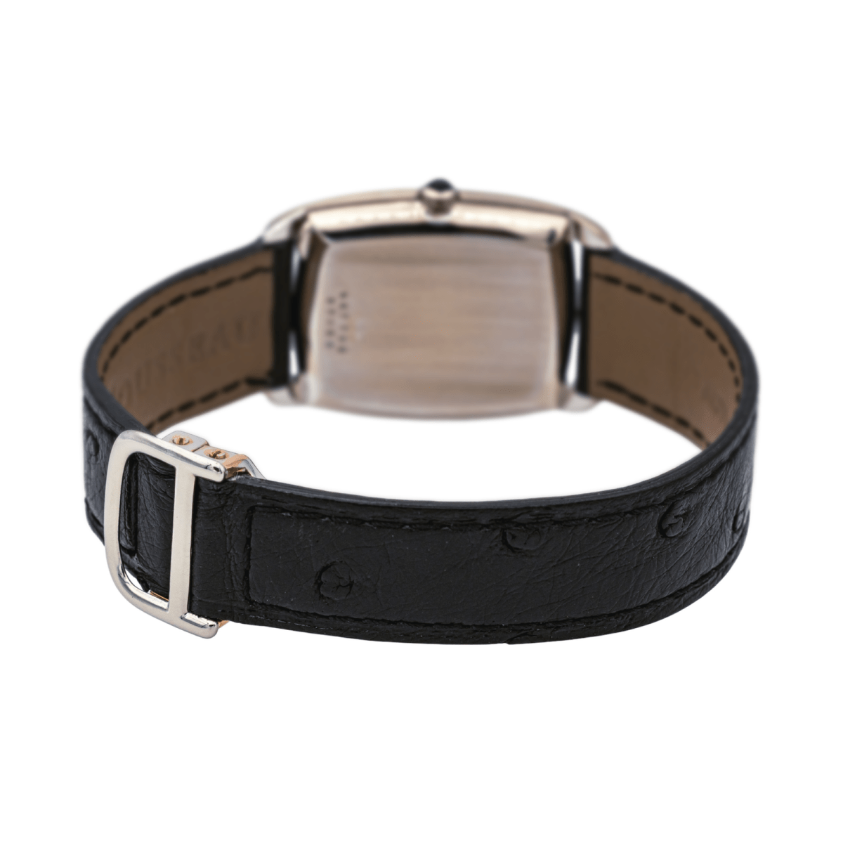 Montre BAUME & MERCIER en or blanc, saphir et cuir - Castafiore