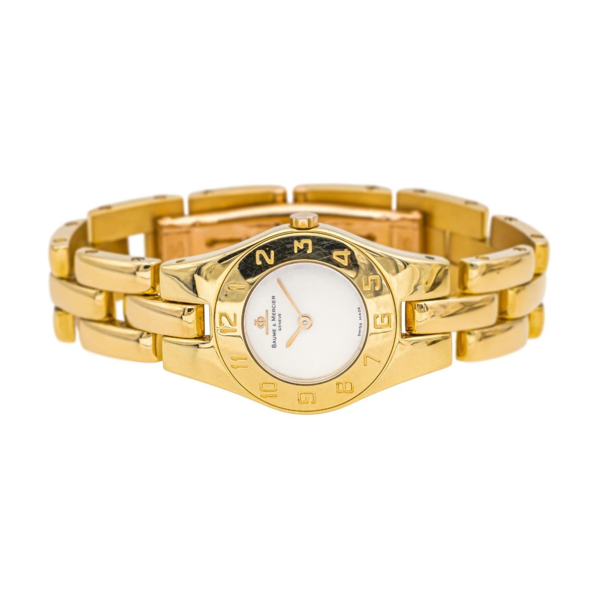 Montre BAUME & MERCIER en or jaune, nacre et quartz - Castafiore
