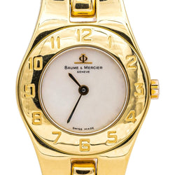 Montre BAUME & MERCIER en or jaune, nacre et quartz - Castafiore