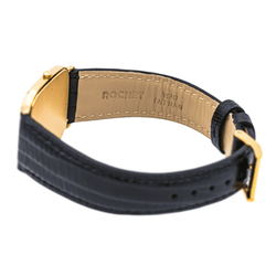 Montre BAUME & MERCIER en or jaune, quartz et cuir - Castafiore