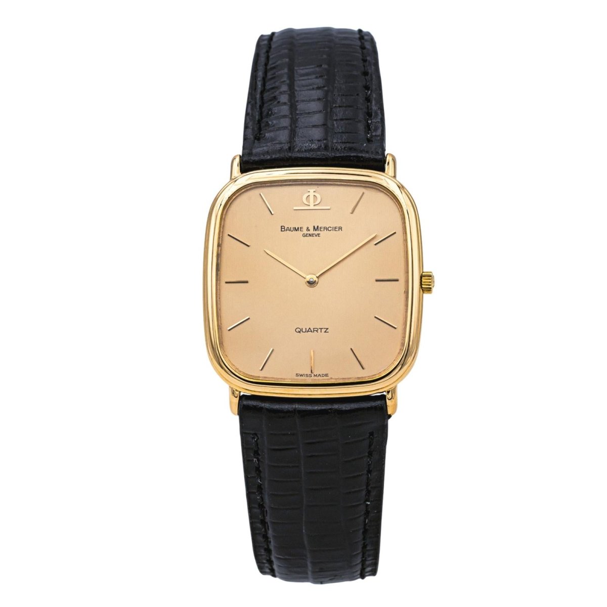 Montre BAUME & MERCIER en or jaune, quartz et cuir - Castafiore