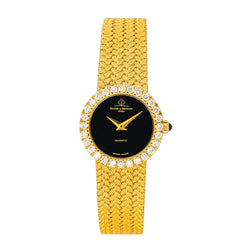 Montre BAUME & MERCIER en or jaune, quartz et diamants - Castafiore