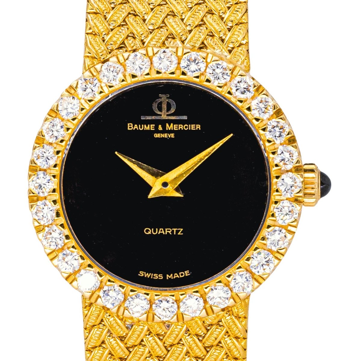 Montre BAUME & MERCIER en or jaune, quartz et diamants - Castafiore