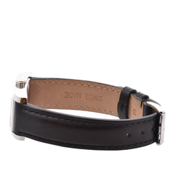 Montre BAUME & MERCIER "Hampton" en acier, cuir et saphir - Castafiore