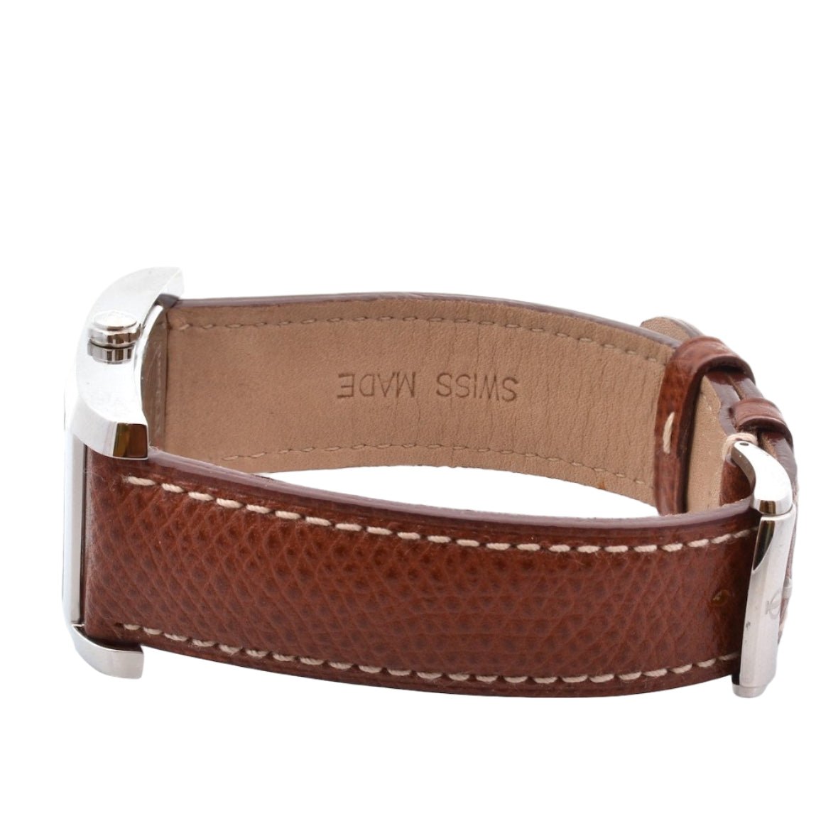 Montre BAUME & MERCIER "Hampton" en acier, cuir et saphir - Castafiore