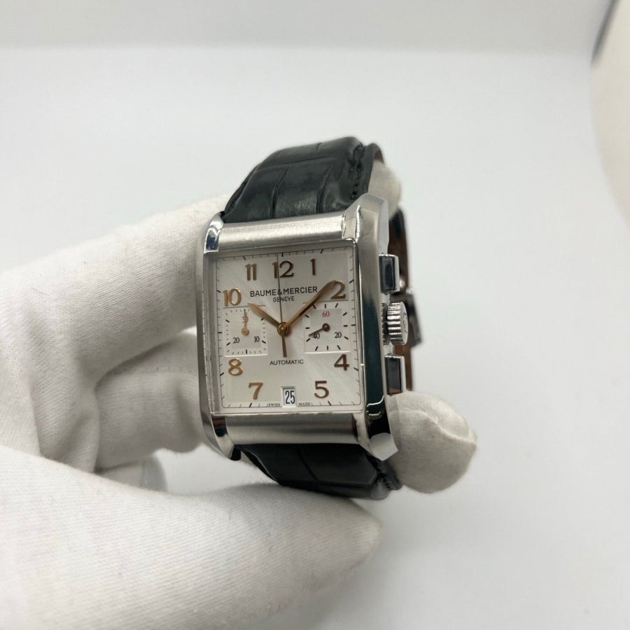 Montre BAUME & MERCIER "Hampton" en acier et cuir - Castafiore