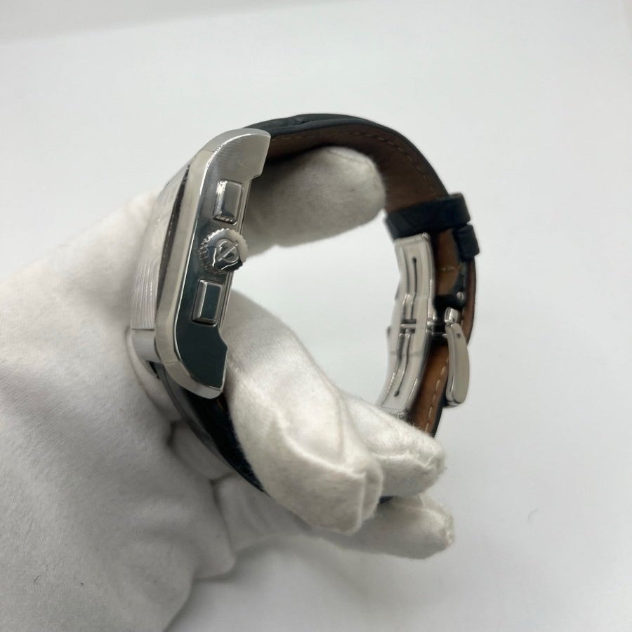 Montre BAUME & MERCIER "Hampton" en acier et cuir - Castafiore