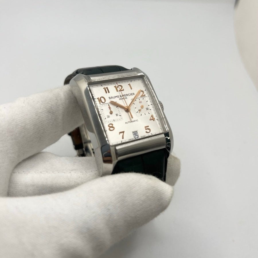 Montre BAUME & MERCIER "Hampton" en acier et cuir - Castafiore