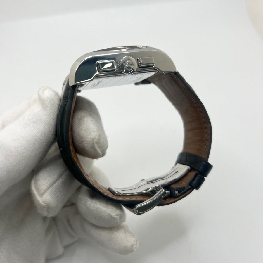 Montre BAUME & MERCIER "Hampton" en acier et cuir - Castafiore